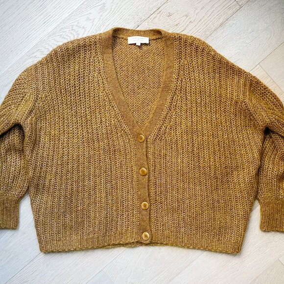 EUC Sezane Achille Cardigan Mottled Gold Size XS - Picture 2 of 6